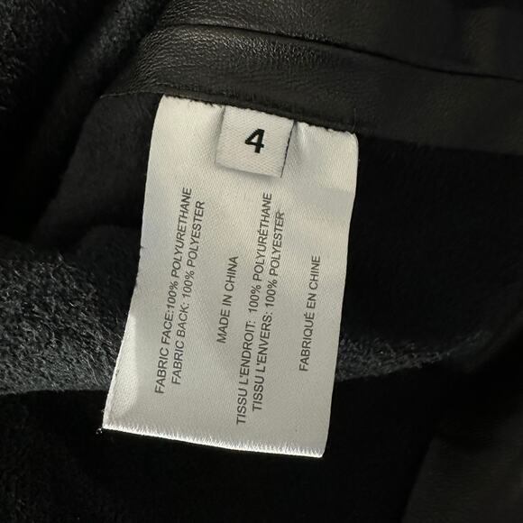 Proenza Schouler White Label Drawstring Detail Faux Leather Top Size 4 - Picture 6 of 13